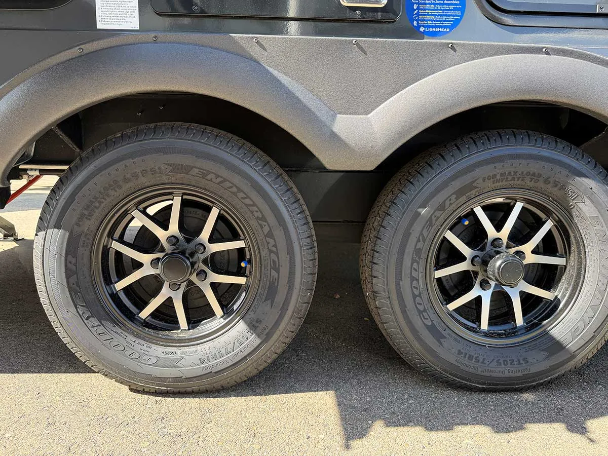 Goodyear Endurance ST205/75R14 tires on the 2213S tandem Dexter Torflex axles